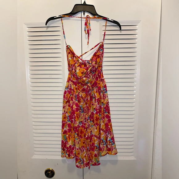 SHEIN VCAY Allover Floral Print Lace Up Backless Cami Dress - Picture 4 of 6